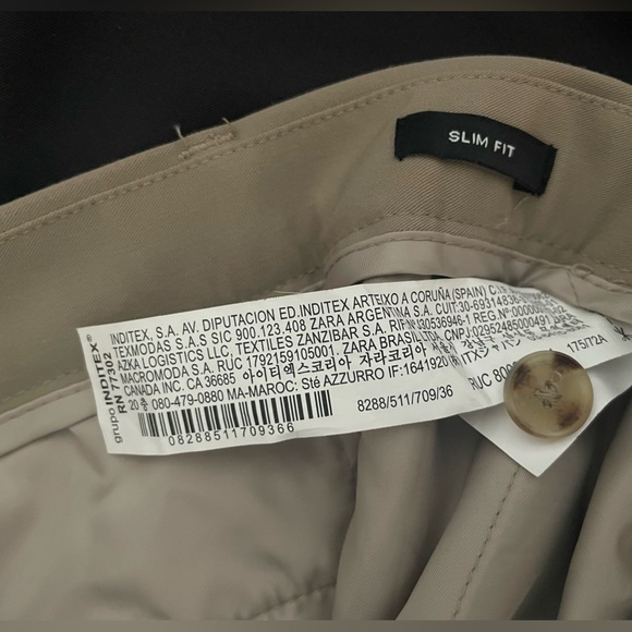 Zara slim fit suit pants color beige - Picture 5 of 6